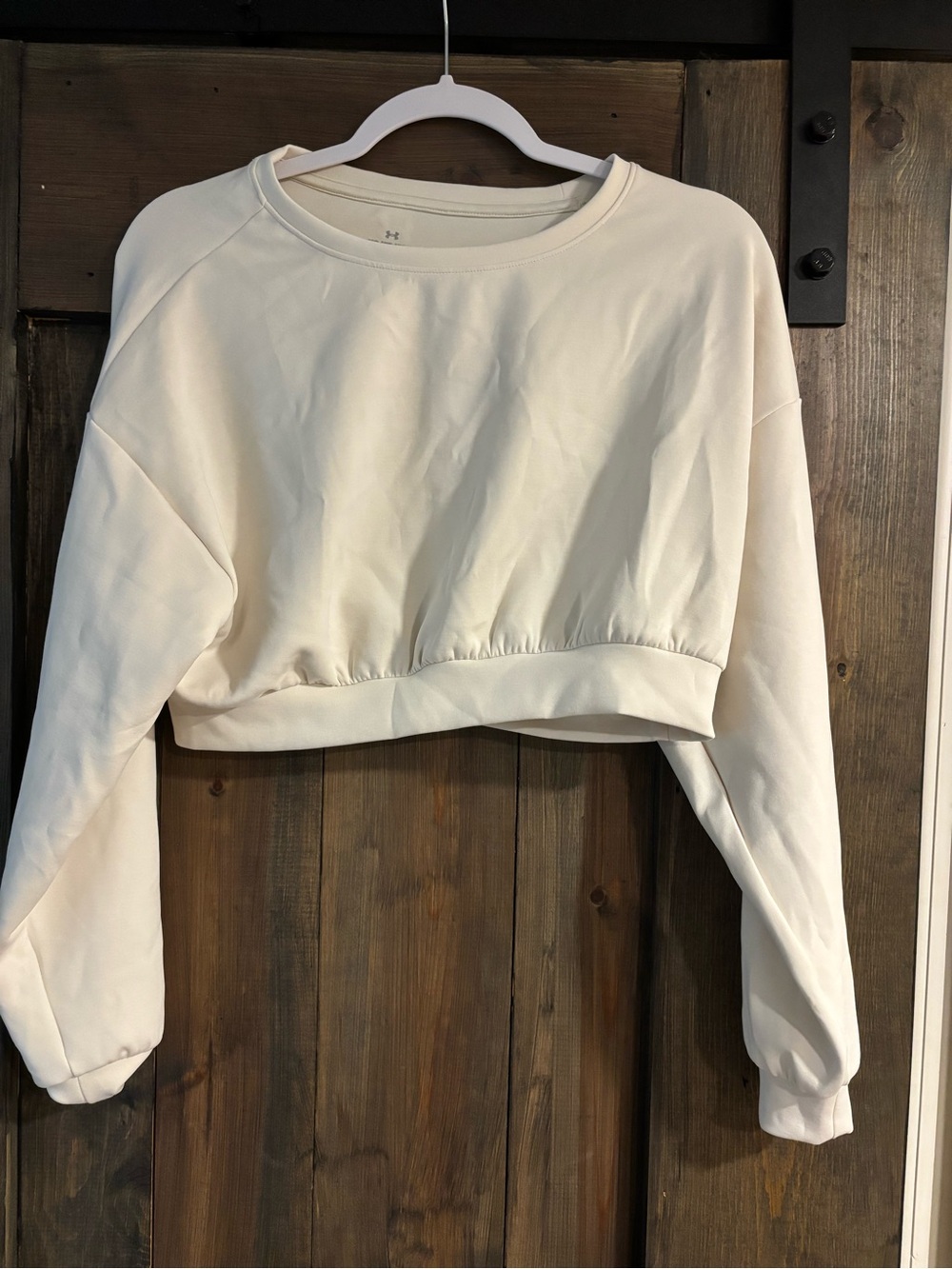 Under Armour Cream Cropped Pullover Sweatshirt